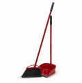 Chancejay - High Power Angle Broom and Dustpan Red Steel Handle and Black Fibers
