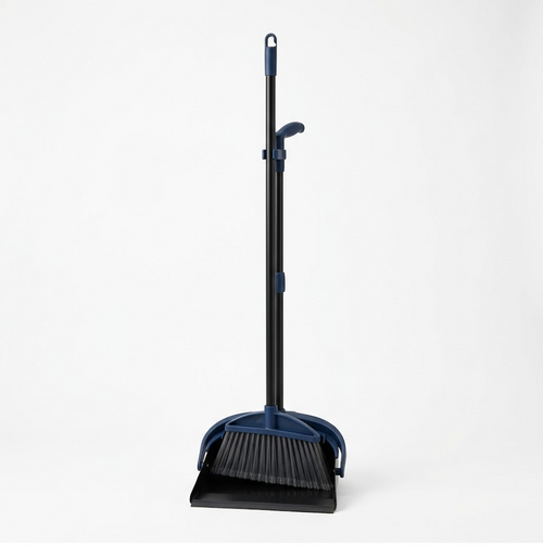 Chancejay - Broom and Dustpan Set for Home, Steel Dustpan with 56.9" Long Handle Broom Combo for Kitchen